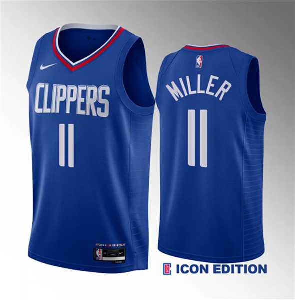 Men%27s Los Angeles Clippers #11 Jordan Miller Blue 2023 Draft Icon Edition Stitched Jersey Dzhi->los angeles lakers->NBA Jersey